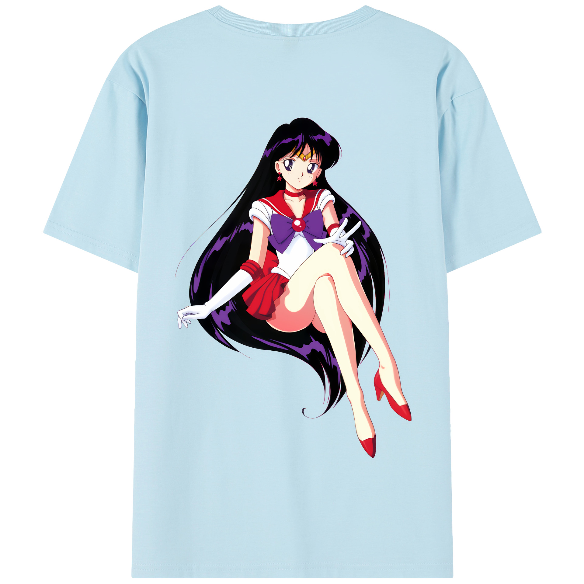 （画像用） 美少女戦士セーラームーン 火野レイ ひの レイ Sailor Moon Hino Rei （セーラーマーズ,Sailor Mars） 綿100％半袖Tシャツ（背面プリント）